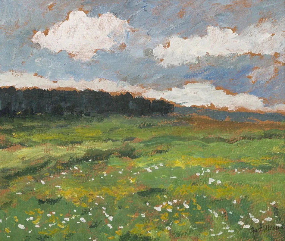 Study Of A Landscape Wall Art by Gustav Macoun - High-Resolution Digital Print