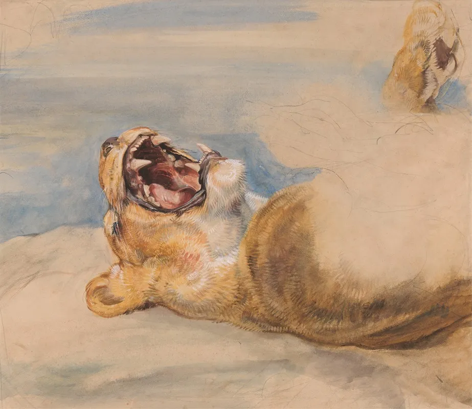 Study Of A Lioness 3 Wall Art by John Frederick Lewis - High-Resolution Digital Print