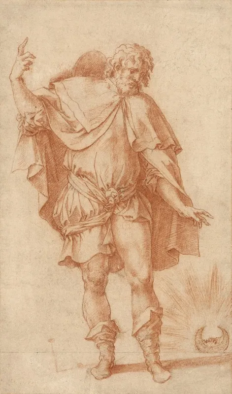 Study Of A Male Figure Empedocles Or Saint Roch Wall Art by Rosso Fiorentino - High-Resolution Digital Print