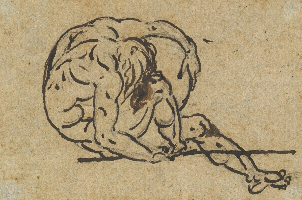 Study Of A Male Nude Althaemenes In Despair Trying To Hide Himself