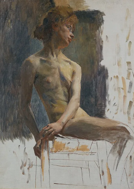 Study Of A Model Wall Art by Carl Wilhelmson - High-Resolution Digital Print