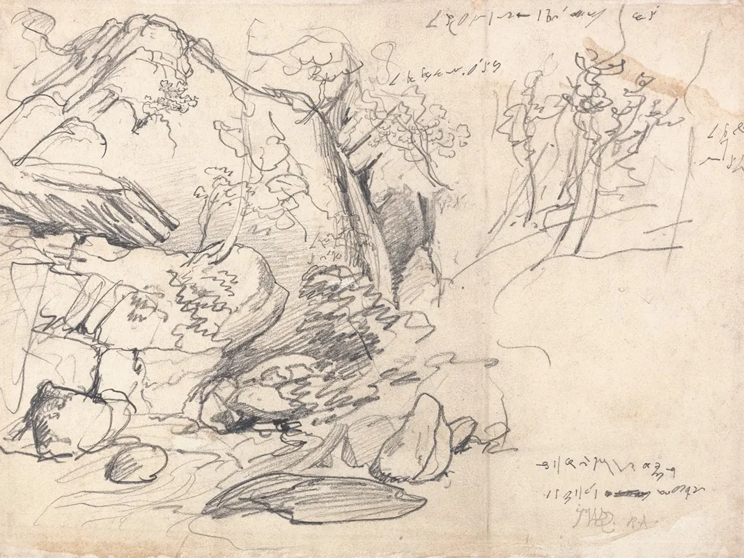 Study Of A Mountain With Trees