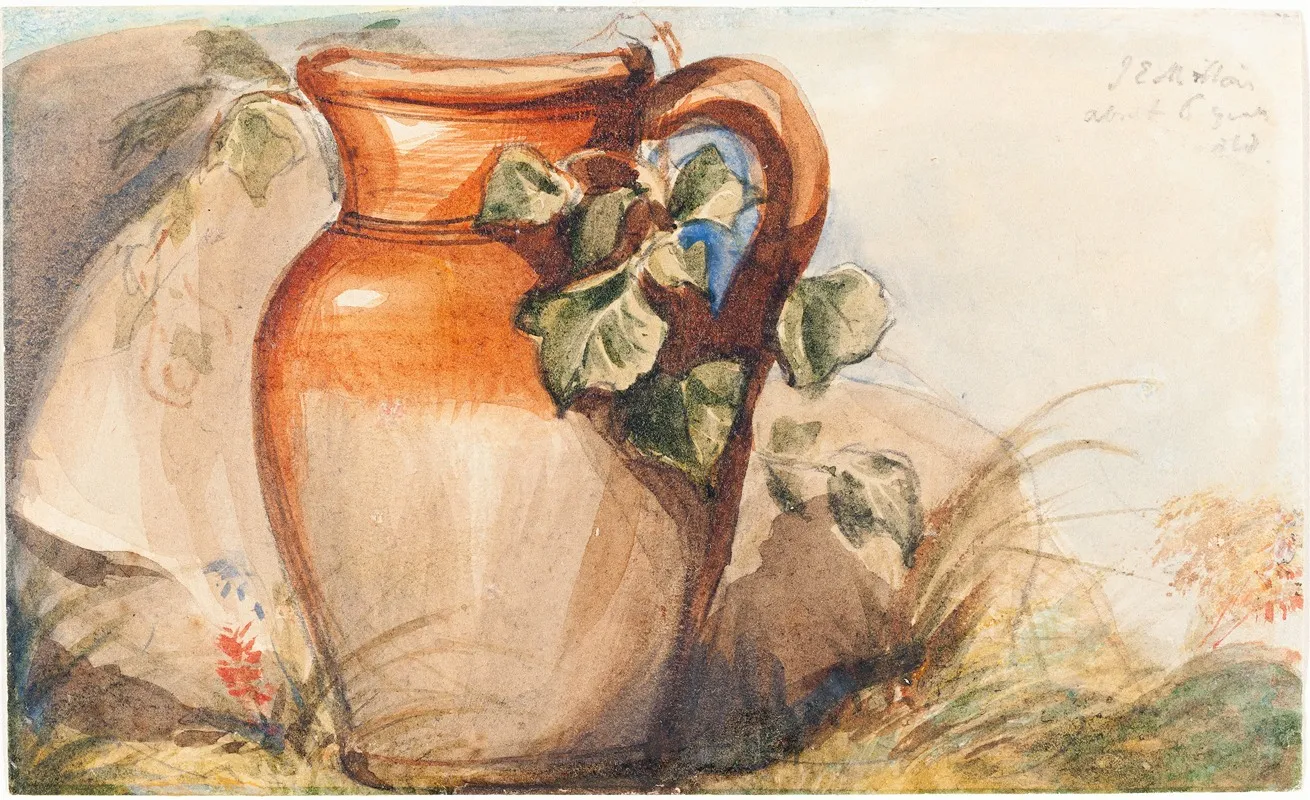 Study Of A Pottery Jug Recto Wall Art by Sir John Everett Millais - High-Resolution Digital Print