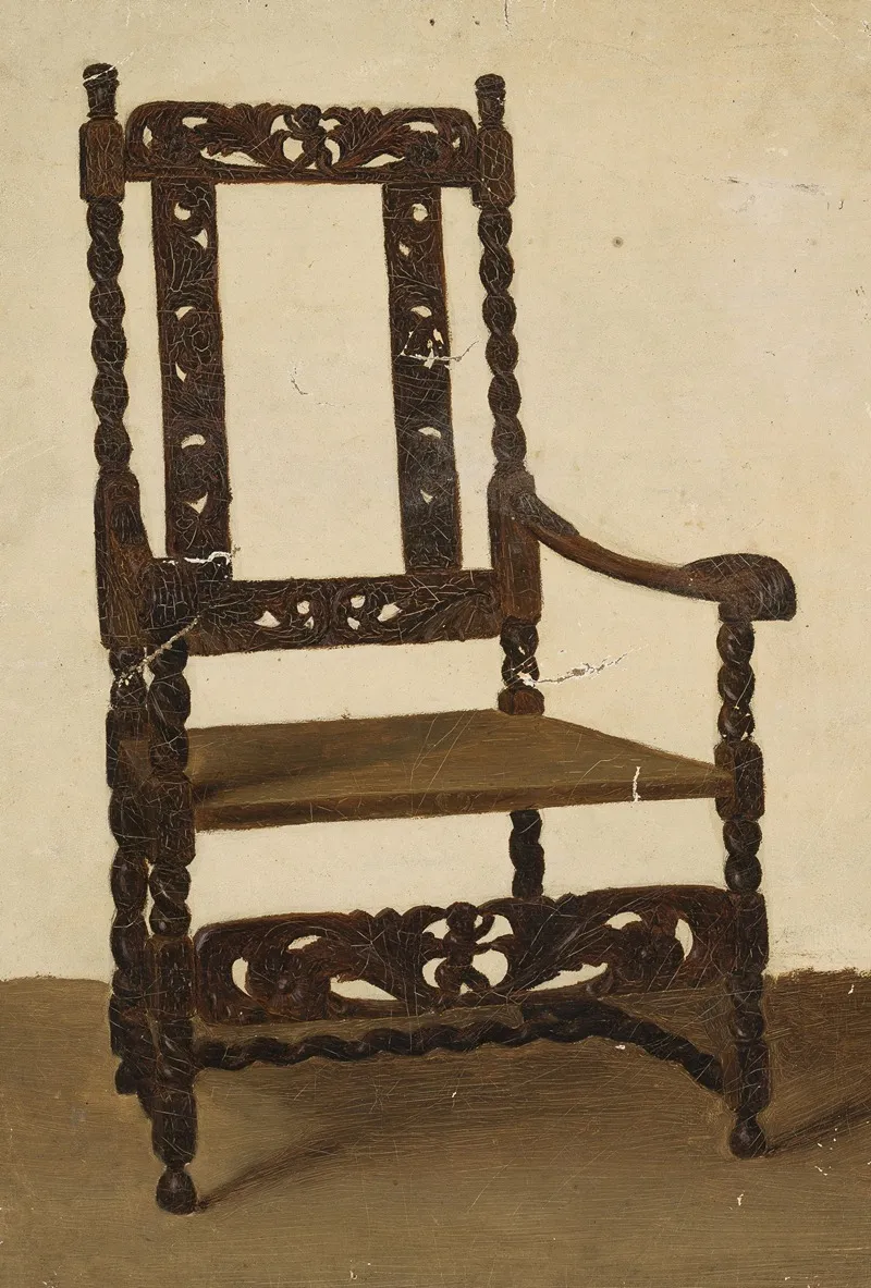 Study Of A Renaissance Armchair Wall Art by Jean Lulvès - High-Resolution Digital Print