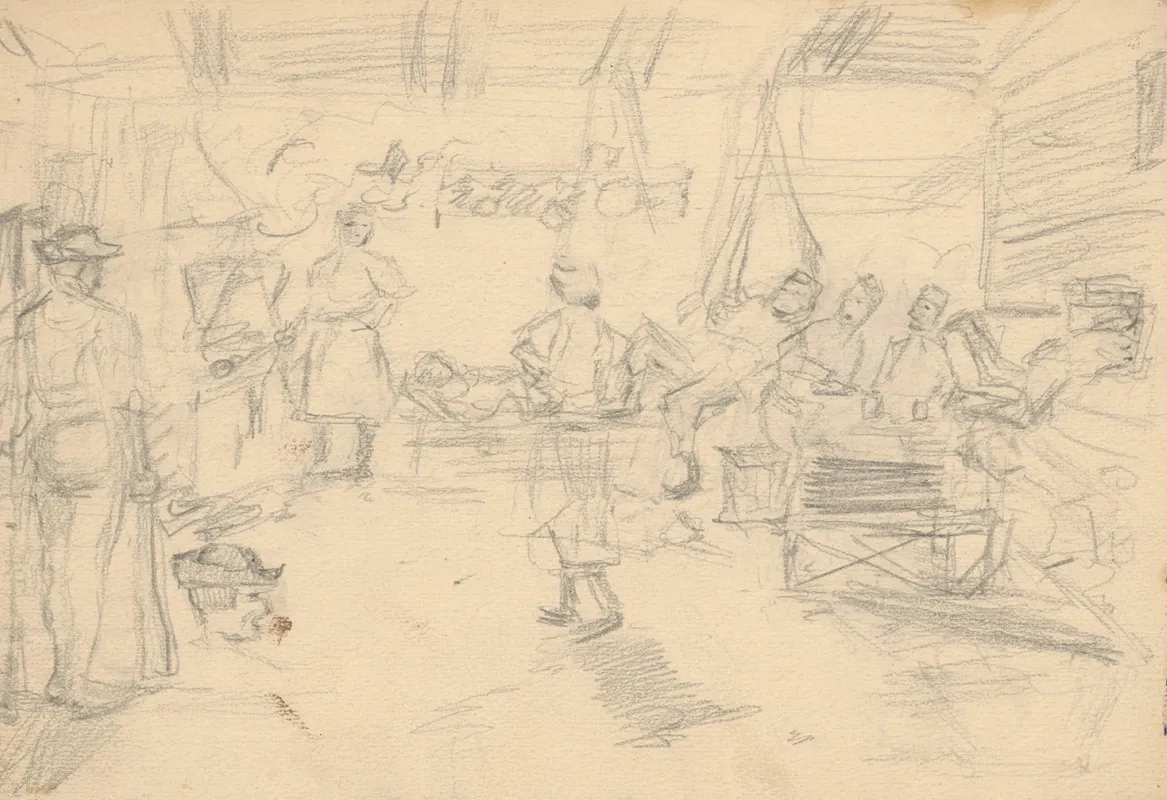 Study Of A Robbery Scene In A Cottage