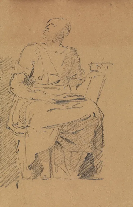 Study Of A Seated Figure