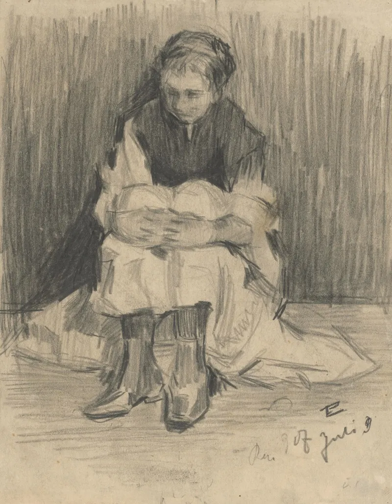 Study Of A Seated Girl 2