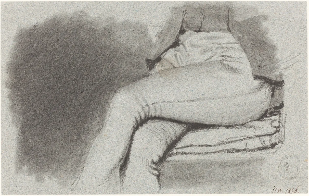 Study Of A Seated Mans Legs Wall Art by Henry Wyatt - High-Resolution Digital Print