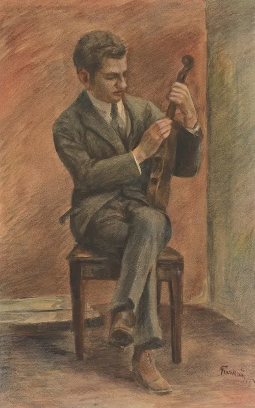 Study Of A Seated Violinist