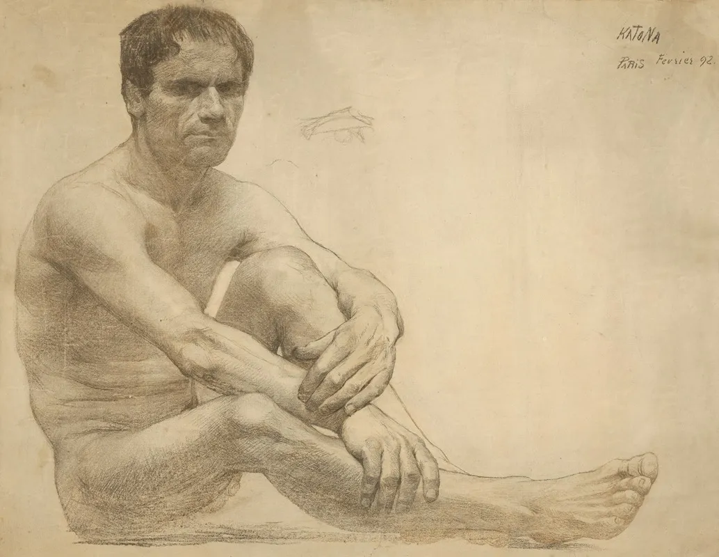 Study Of A Sitting Male Nude