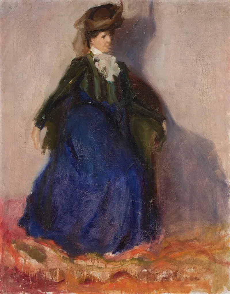 Study Of A Sitting Woman 2 Wall Art by Romuald Kamil Witkowski - High-Resolution Digital Print