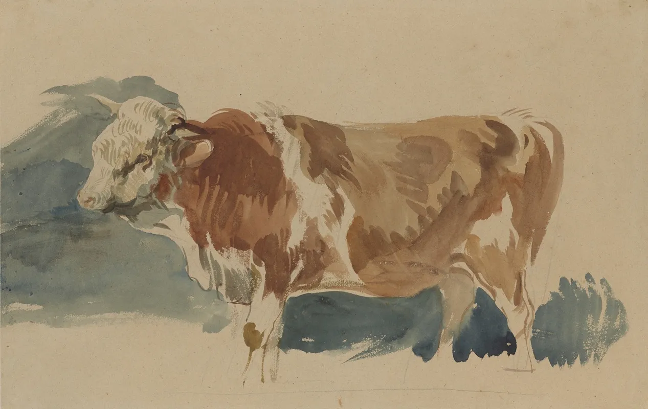 Study Of A Spotted Ox Wall Art by Piotr Michałowski - High-Resolution Digital Print