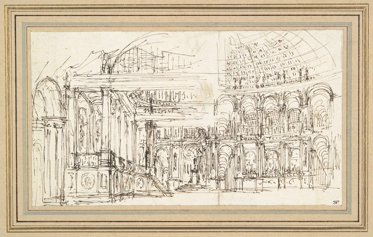 Study Of A Stage Design For The Hall Of A Palace Wall Art by Giuseppe Valeriani - High-Resolution Digital Print