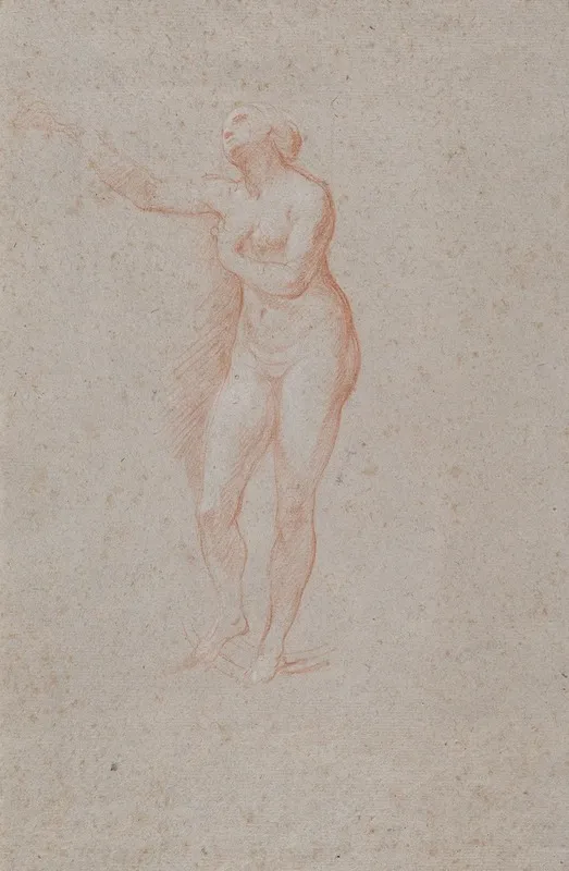 Study Of A Standing Female Nude In A Beckoning Poseturned Toward Left