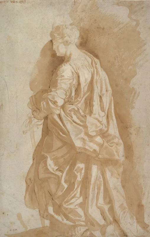 Study Of A Standing Female Saint
