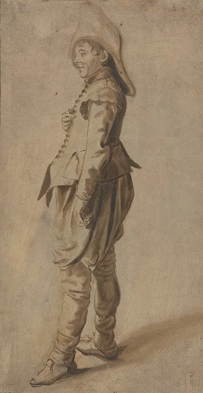 Study Of A Standing Youth In A Hat Wall Art by Dirck Hals - High-Resolution Digital Print