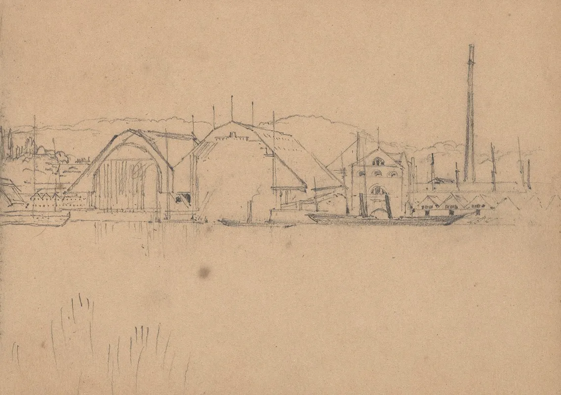 Study Of A Town And Harbor
