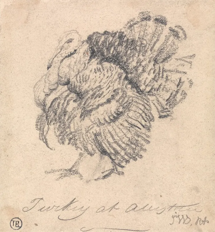 Study Of A Turkey Wall Art by James Ward - High-Resolution Digital Print