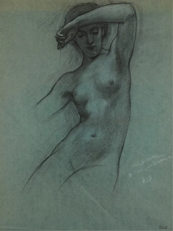 Study Of A Water Nymph For Prospero Summoning Nymphs And Deities Wall Art by Herbert James Draper - High-Resolution Digital Print