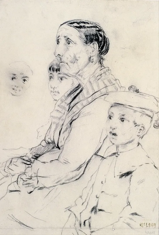 Study Of A Woman And Children
