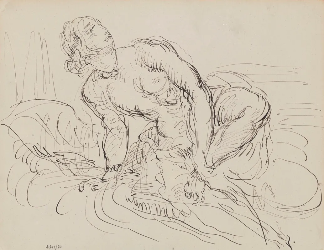 Study Of A Woman Bathing