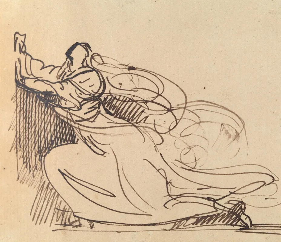 Study Of A Woman Pleading On Her Knees