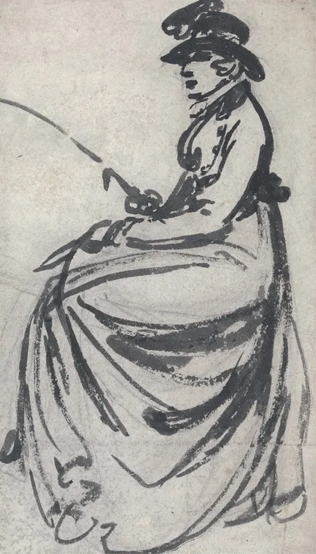Study Of A Woman Seated On A Horse