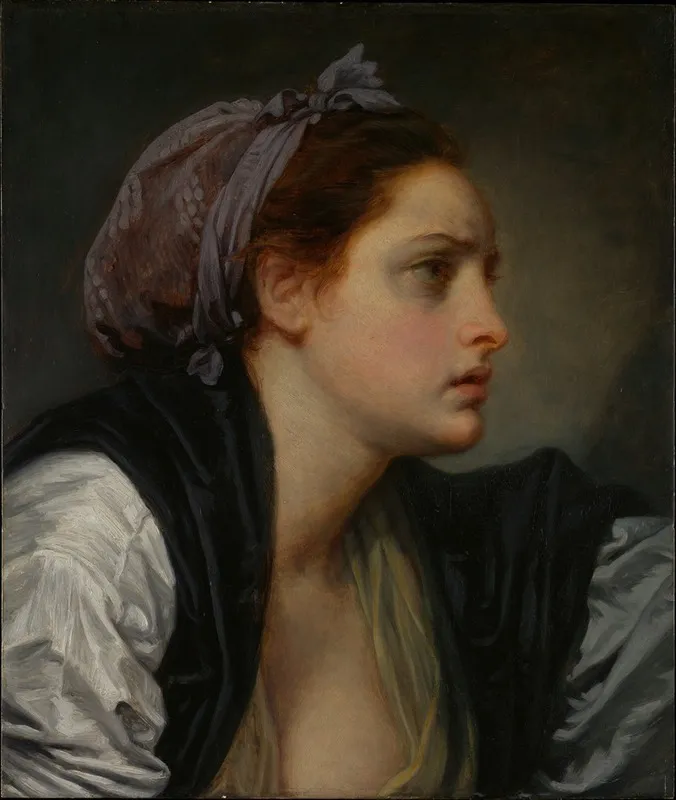 Study Of A Womans Head 4 Wall Art by Jean-Baptiste Greuze - High-Resolution Digital Print
