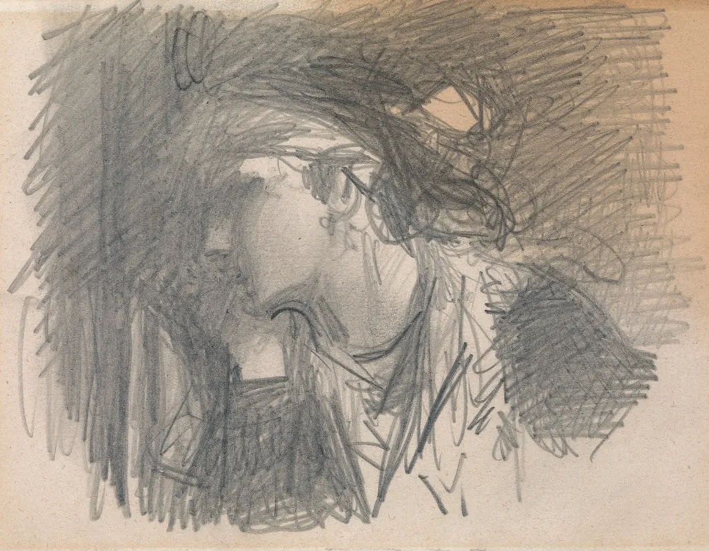 Study Of A Womans Head 6 Wall Art by Louisa Anne Beresford - High-Resolution Digital Print