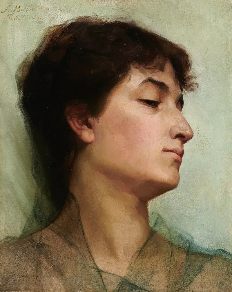 Study Of A Womans Head 8 Wall Art by Anna Bilińska-Bohdanowicz - Canvas Print