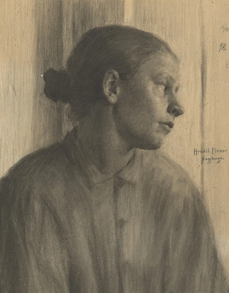 Study Of A Womans Head In Profile