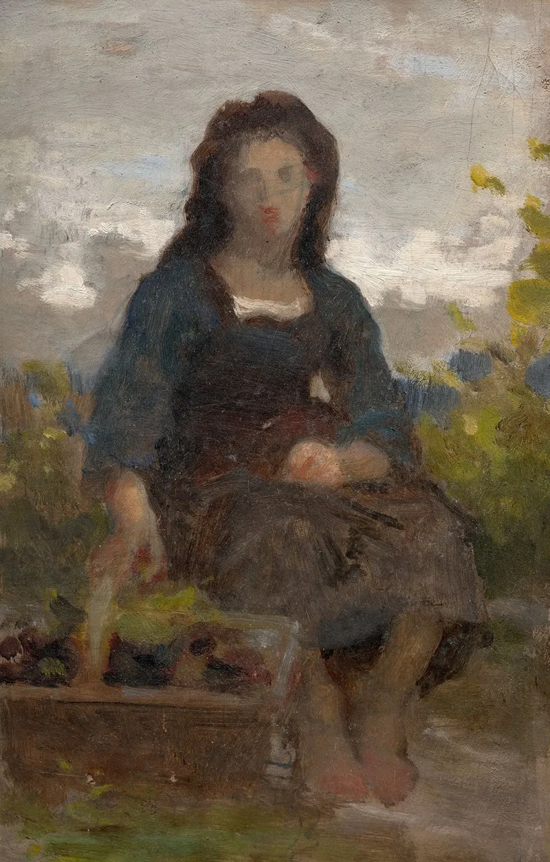 Study Of A Young Grape Harvester Wall Art by William Bouguereau - High-Resolution Digital Print