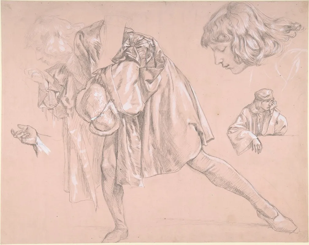 Study Of A Young Man Bending Forward To Kiss A Hand For The Painting The Departure Of The Prodigal Son 2 Wall Art by James Tissot - High-Resolution Digital Print