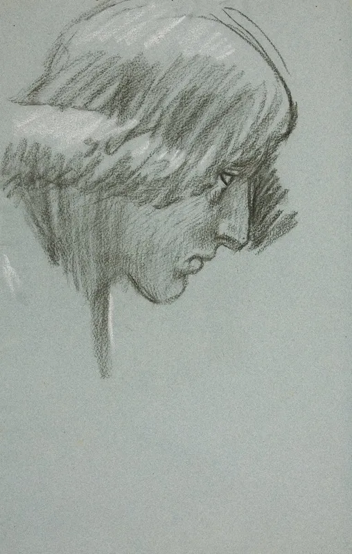 Study Of A Young Mans Face In Profile