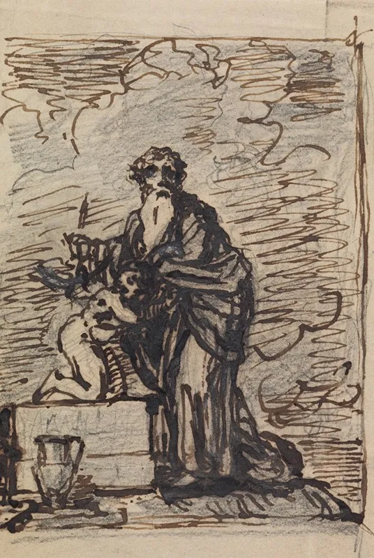 Study Of Abraham Being Tested By God Wall Art by Robert Smirke - High-Resolution Digital Print