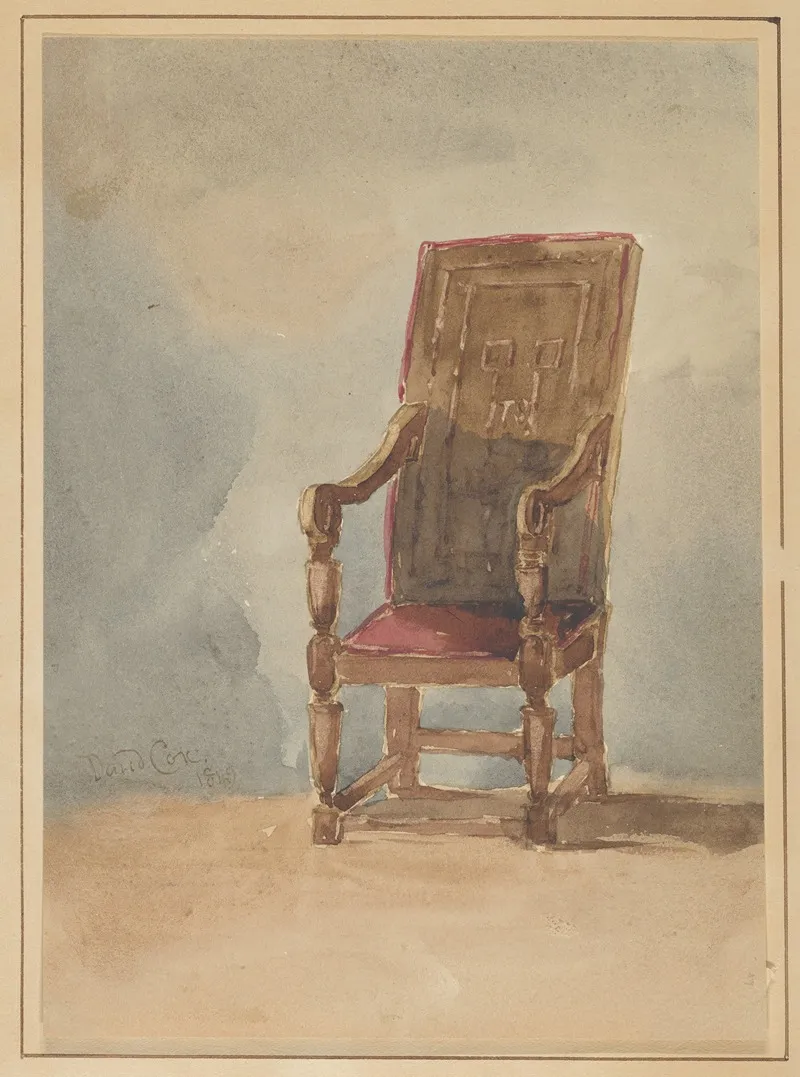 Study Of An Antique Armchair Wall Art by David Cox - High-Resolution Digital Print