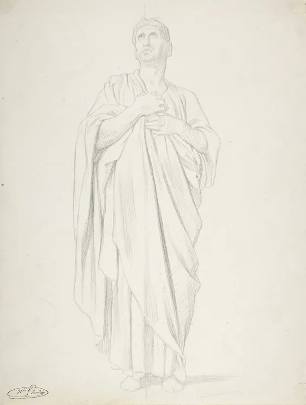 Study Of An Apostle For The Painting Of The Ascension In Saint Germain Des Pres Paris 1839 1863
