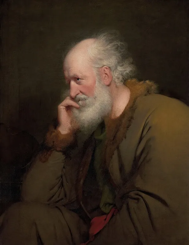 Study Of An Old Man 3 Wall Art by Joseph Wright of Derby - High-Resolution Digital Print