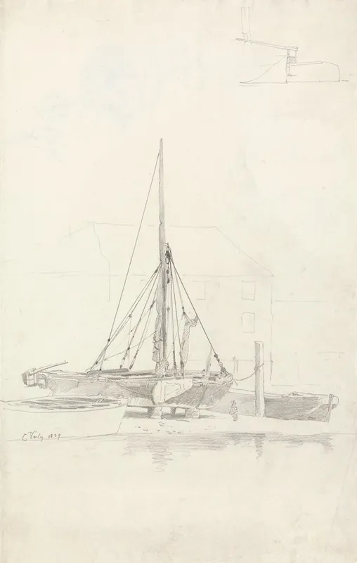 Study Of Boats On Shore