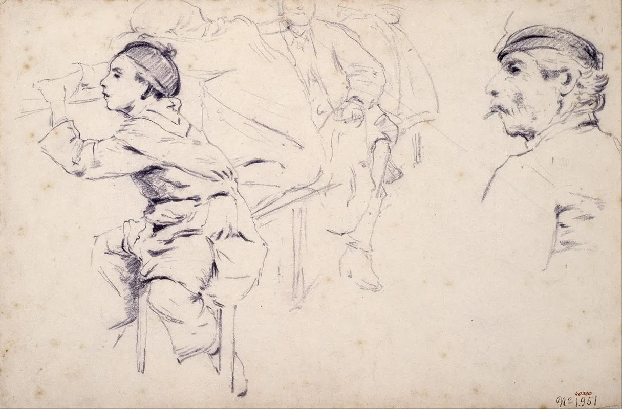 Study Of Children And Figures Of Men