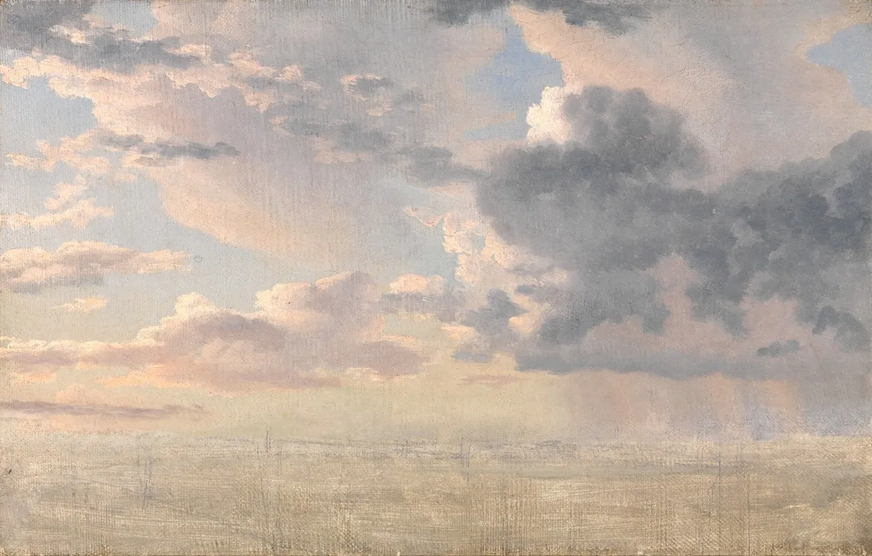 Study Of Clouds Over The Sound Wall Art by Christoffer Wilhelm Eckersberg - High-Resolution Digital Print