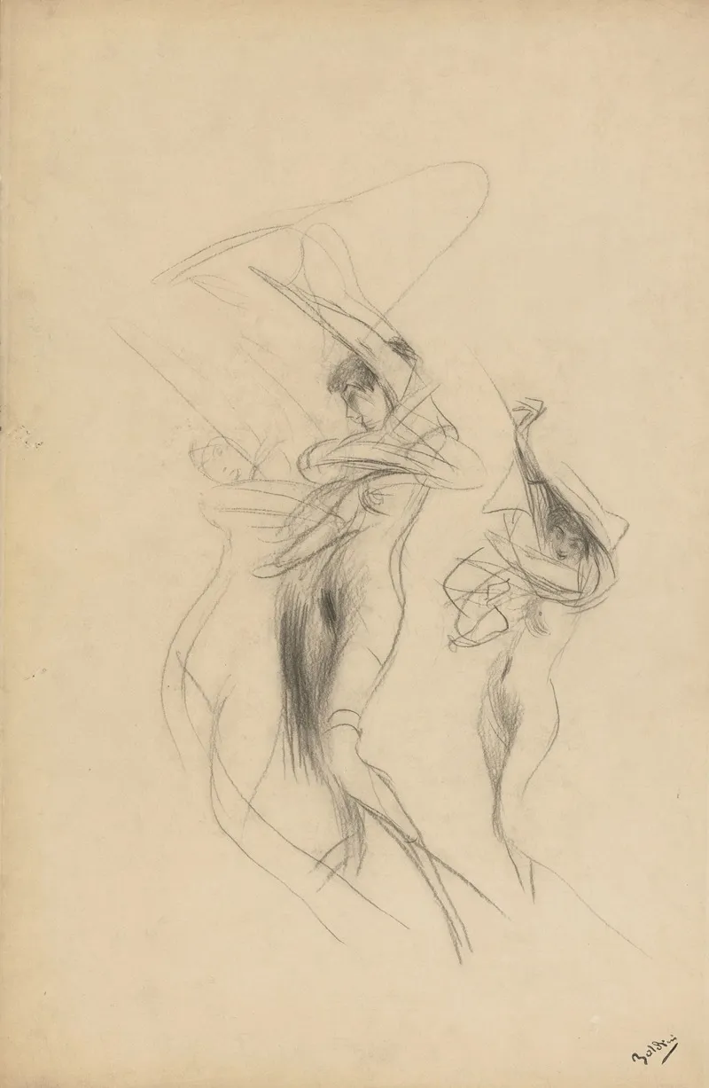 Study Of Dancing Nudes Wall Art by Giovanni Boldini - High-Resolution Digital Print