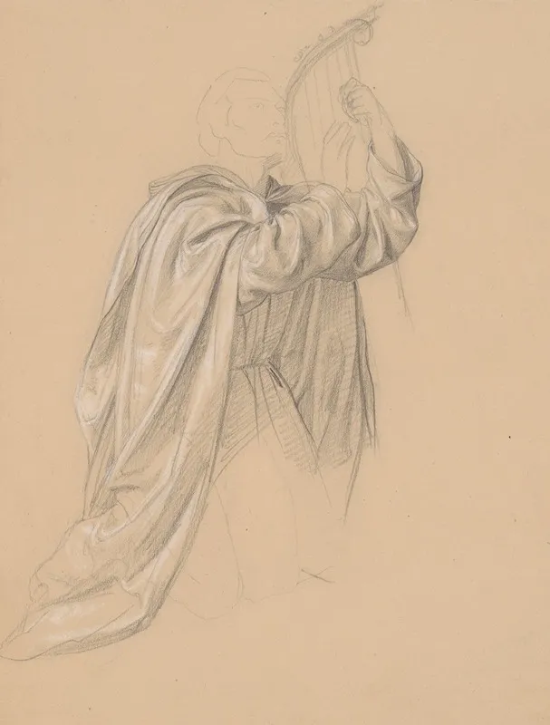 Study Of Davids Robes For The Painting The Immaculate Conception Of The Blessed Virgin Mary Wall Art by Józef Simmler - High-Resolution Digital Print