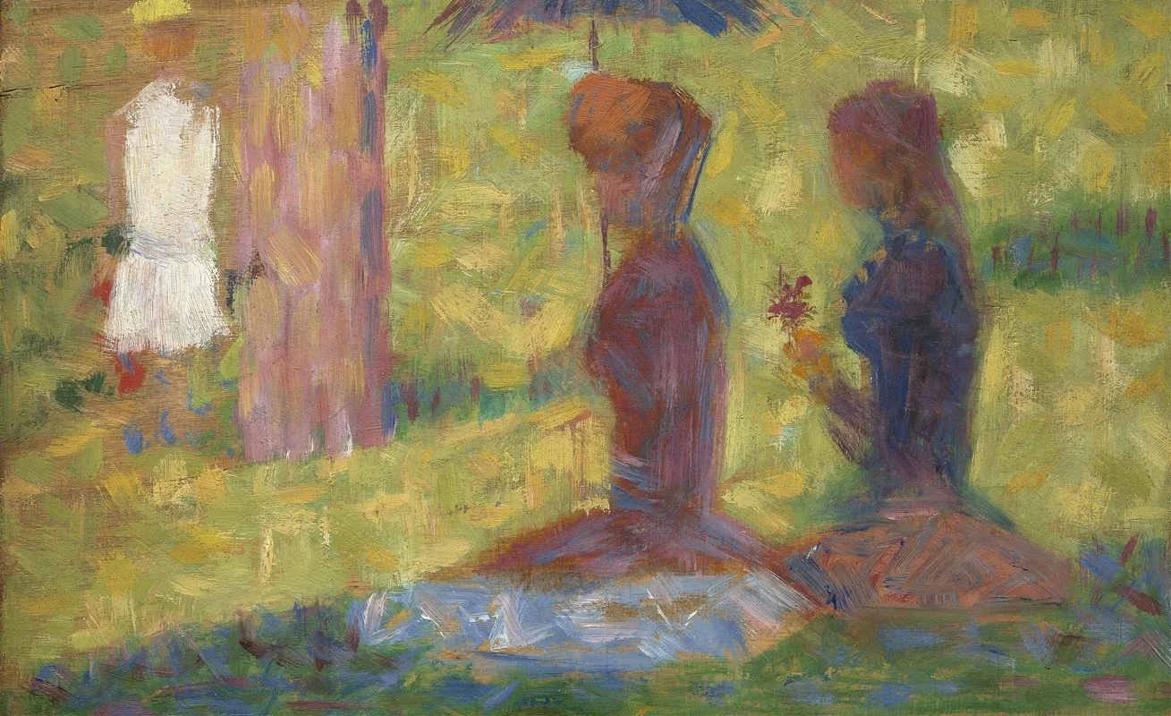Study Of Figures For La Grande Jatte Wall Art by Georges Seurat - High-Resolution Digital Print
