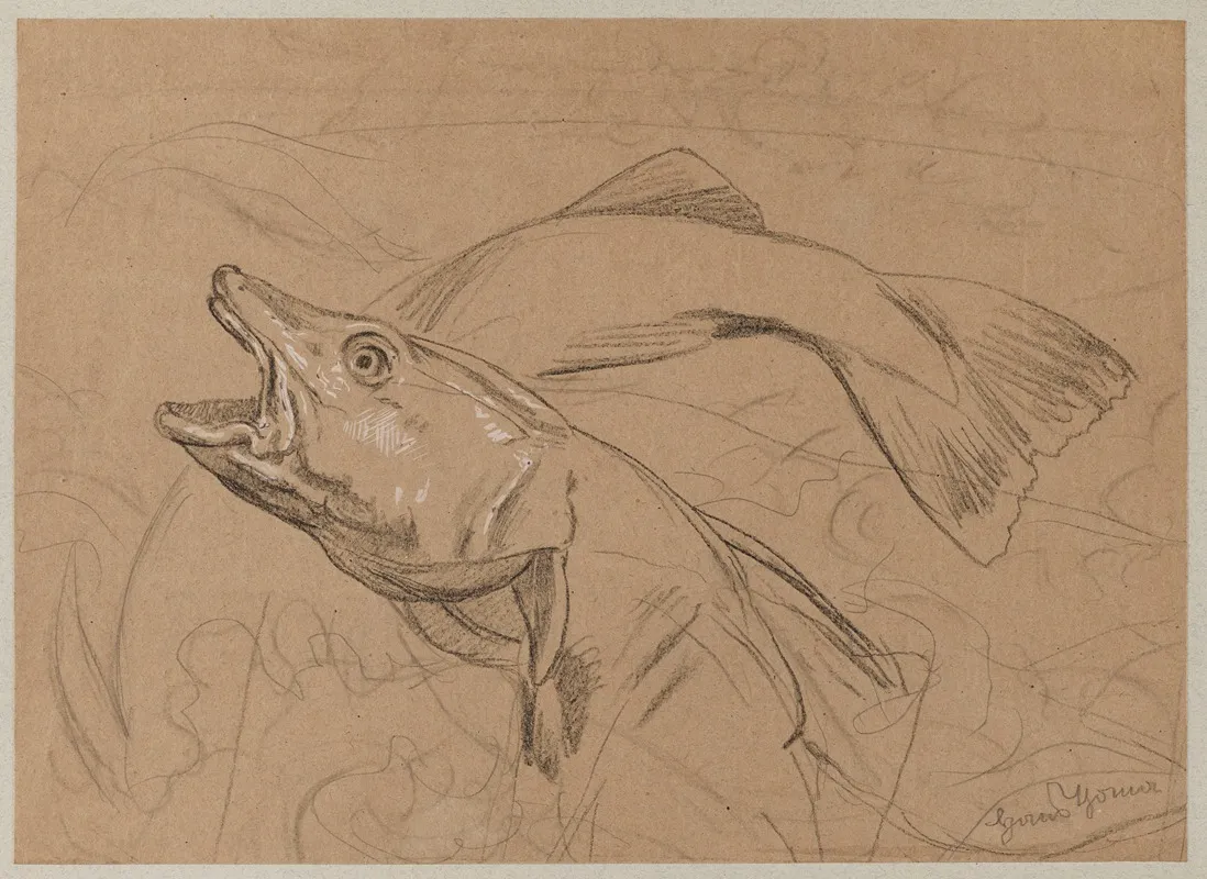 Study Of Fish Wall Art by Hans Thoma - High-Resolution Digital Print
