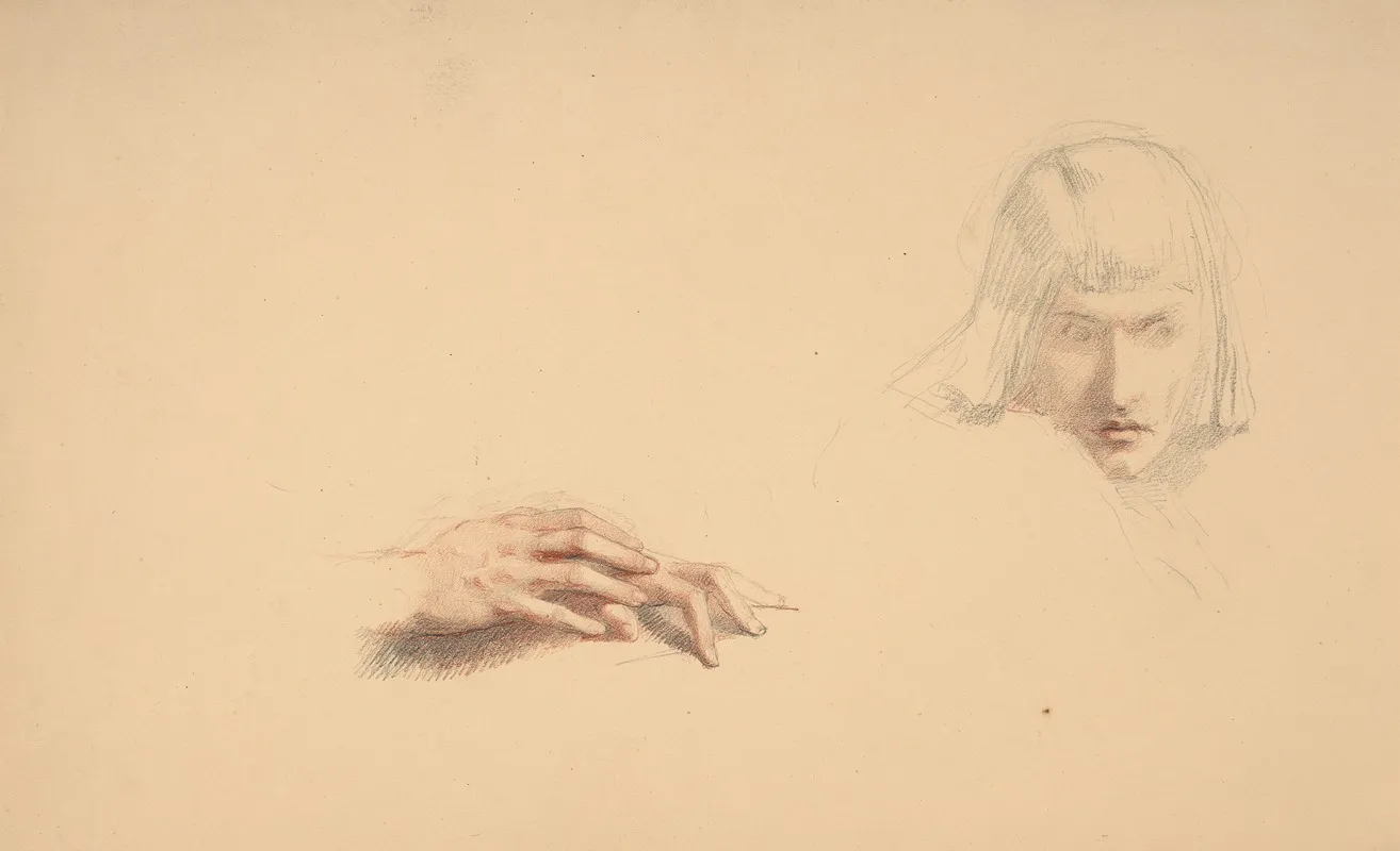 Study Of Hands And Head For King Charles Vi