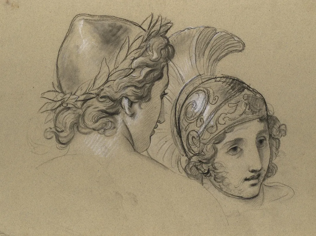 Study Of Heads For Study For Castor And Pollux Freeing Helen 2 Wall Art by Joseph-Ferdinand Lancrenon - High-Resolution Digital Print