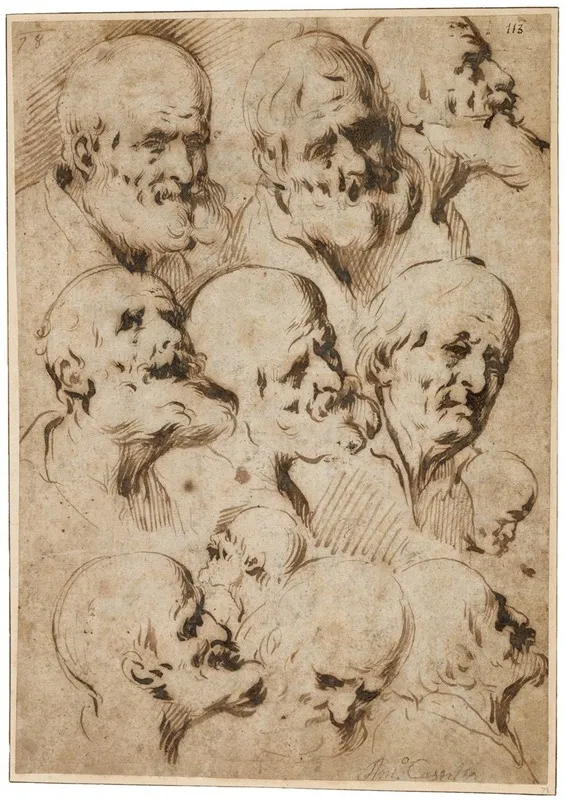 Study Of Heads Of Apostles Wall Art by Antonio del Castillo Y Saavedra - High-Resolution Digital Print
