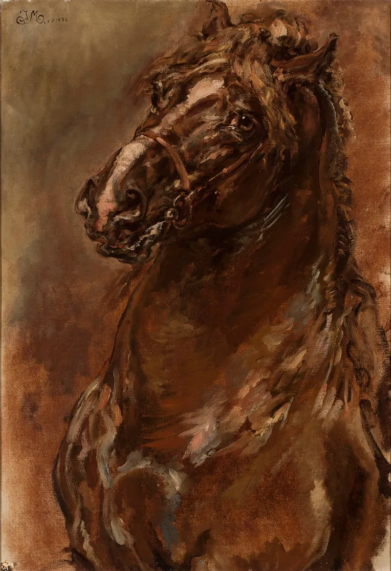 Study Of Horses Head For The Maid Of Orleans Wall Art by Jan Matejko - High-Resolution Digital Print