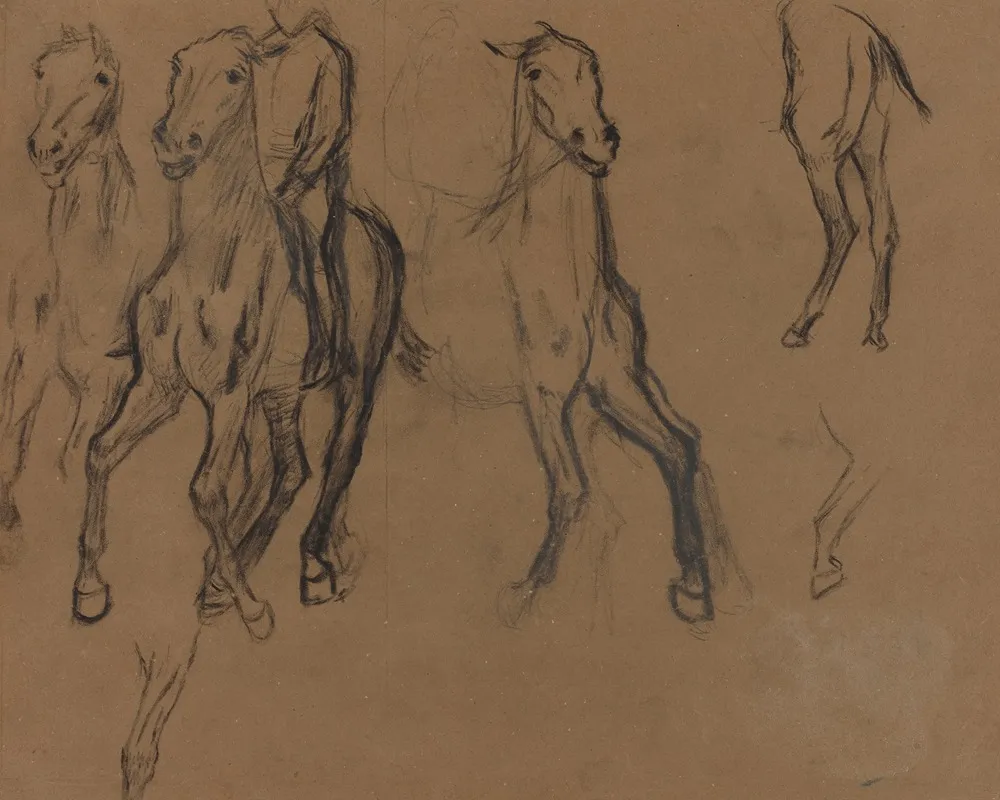Study Of Horses Wall Art by Edgar Degas - High-Resolution Digital Print